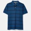 Blue Classic Fit Striped Polo