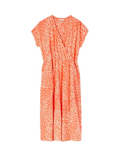 Joules Orange Vivian Midi Jersey Wrap Dress 6 Joules Orange Vivian Midi Jersey Wrap Dress - Image 6