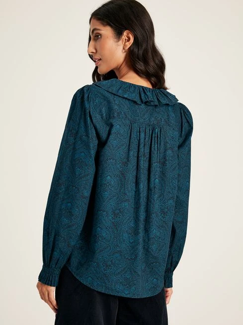 Navy Waterfall Blouse 2 Navy Waterfall Blouse - Image 2