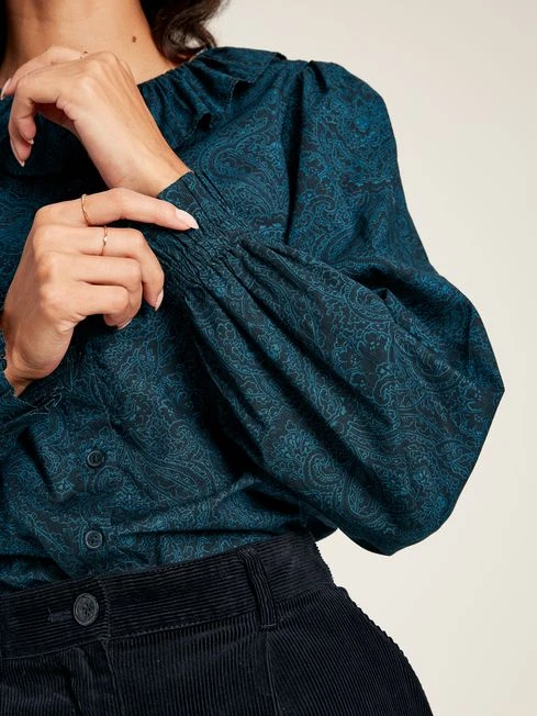 Navy Waterfall Blouse 5 Navy Waterfall Blouse - Image 5