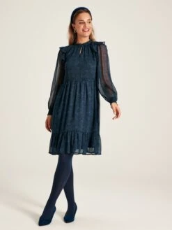 Navy Lumi Balloon Sleeve Dress 12 Navy Lumi Balloon Sleeve Dress -Clothing Store 490120s4