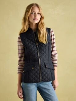 Navy Blue Showerproof Diamond Quilted Gilet