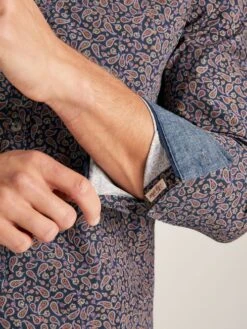 Navy Paisley Classic Fit Printed Shirt 11 Navy Paisley Classic Fit Printed Shirt -Clothing Store 530676s4