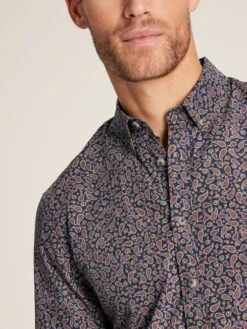Navy Paisley Classic Fit Printed Shirt 13 Navy Paisley Classic Fit Printed Shirt -Clothing Store 530676s6