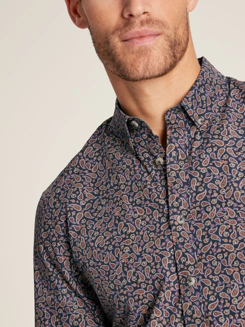 Navy Paisley Classic Fit Printed Shirt 6 Navy Paisley Classic Fit Printed Shirt - Image 6