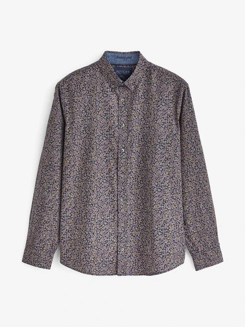 Navy Paisley Classic Fit Printed Shirt 8 Navy Paisley Classic Fit Printed Shirt - Image 8