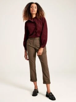 Burgundy Red Cord Blouse -Clothing Store 542966s3