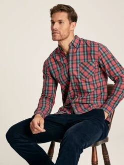 Red Long Sleeve Classic Fit Poplin Shirt 11 Red Long Sleeve Classic Fit Poplin Shirt -Clothing Store 584559s4