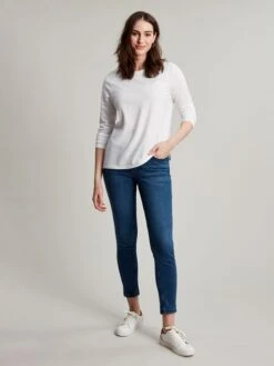 White Crew Long Sleeve T-shirt -Clothing Store 595524s3