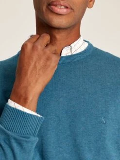 Blue Crew Neck Knitted Jumper -Clothing Store 606203s5