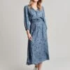 Joules Blue Josie Frill Elasticated Waist Dress