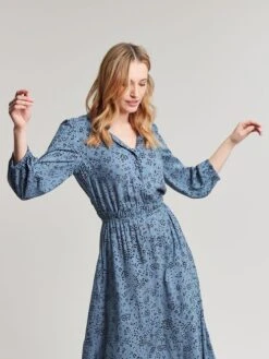 Joules Blue Josie Frill Elasticated Waist Dress 8 Joules Blue Josie Frill Elasticated Waist Dress -Clothing Store 622003s3
