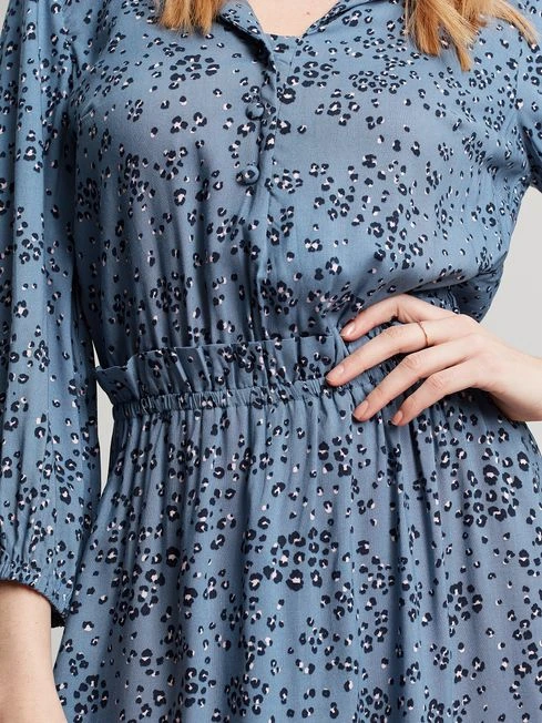 Joules Blue Josie Frill Elasticated Waist Dress 5 Joules Blue Josie Frill Elasticated Waist Dress - Image 5