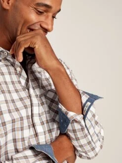 Cream Long Sleeve Classic Fit Poplin Shirt -Clothing Store 626328s5