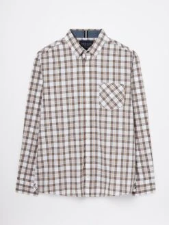 Cream Long Sleeve Classic Fit Poplin Shirt -Clothing Store 626328s7