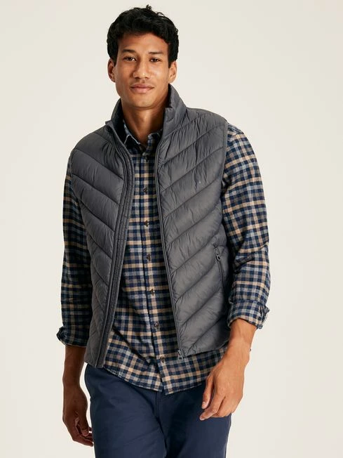 Garrett Grey Padded Shower Resistant Gilet 1 Garrett Grey Padded Shower Resistant Gilet