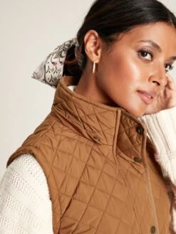 Rust Brown Showerproof Longline Diamond Quilted Gilet 11 Rust Brown Showerproof Longline Diamond Quilted Gilet -Clothing Store 635253s5