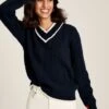 Navy Blue V-Neck Cricket Jumper