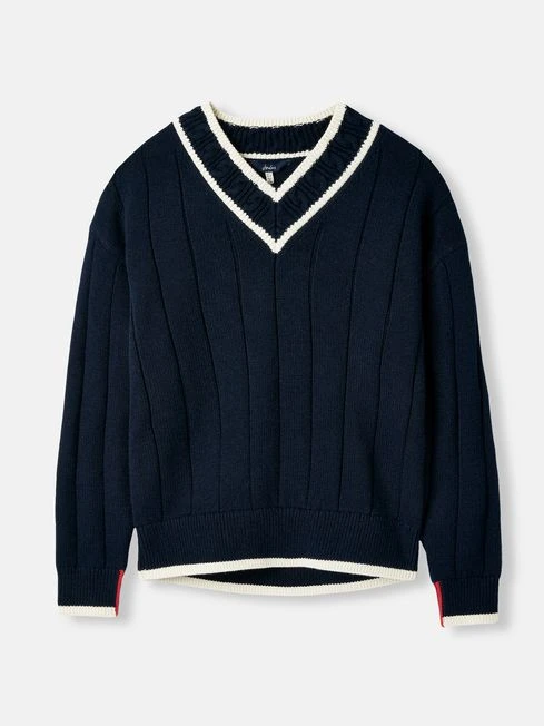 Navy Blue V-Neck Cricket Jumper 7 Navy Blue V-Neck Cricket Jumper - Image 7