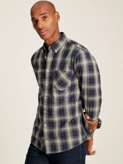 Green Long Sleeve Classic Fit Poplin Shirt