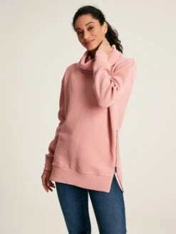 Pink Ottoman Cowl Neck Sweatshirt