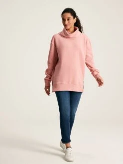 Pink Ottoman Cowl Neck Sweatshirt -Clothing Store 686978s3