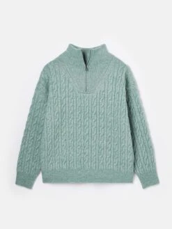 Teal Blue Quarter Zip Jumper -Clothing Store 707220s6