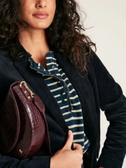 Navy Striped Top With Frilled Detailing -Clothing Store 784191s4