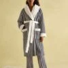 Navy Stripe Dressing Gown