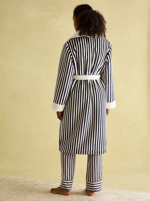 Navy Stripe Dressing Gown 2 Navy Stripe Dressing Gown - Image 2