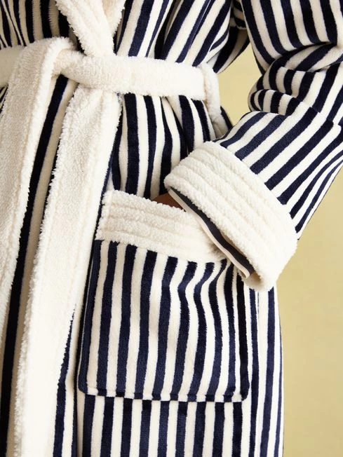 Navy Stripe Dressing Gown 5 Navy Stripe Dressing Gown - Image 5