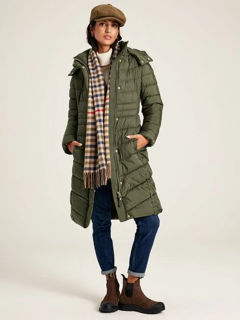 Khaki Green Showerproof Long Padded Coat 1 Khaki Green Showerproof Long Padded Coat