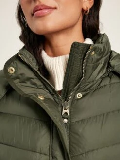 Khaki Green Showerproof Long Padded Coat 10 Khaki Green Showerproof Long Padded Coat -Clothing Store 820034s4