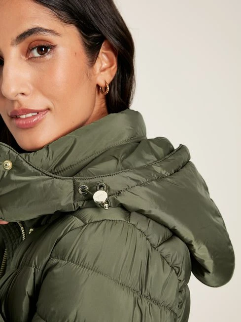 Khaki Green Showerproof Long Padded Coat 6 Khaki Green Showerproof Long Padded Coat - Image 6