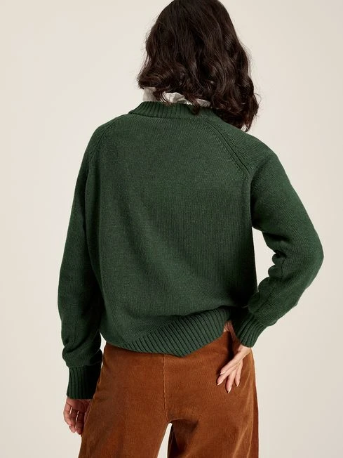 Dark Green Intarsia Knit Jumper 2 Dark Green Intarsia Knit Jumper - Image 2
