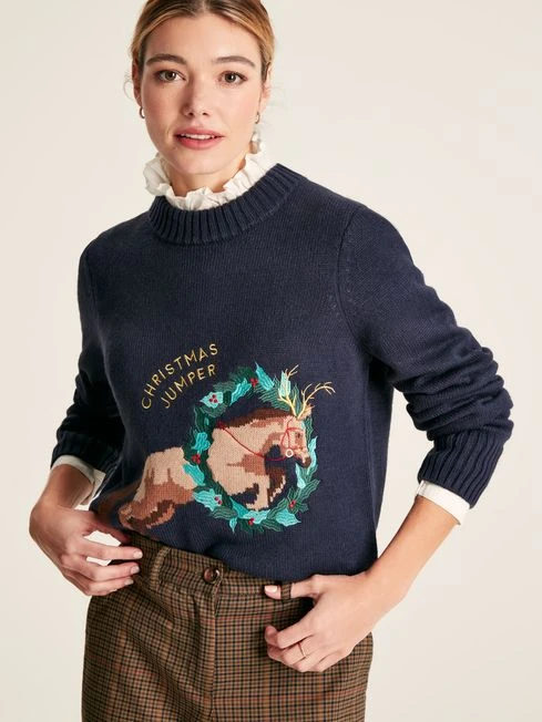 Navy Intarsia Christmas Jumper 1 Navy Intarsia Christmas Jumper