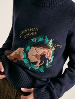 Navy Intarsia Christmas Jumper 10 Navy Intarsia Christmas Jumper -Clothing Store 831435s5