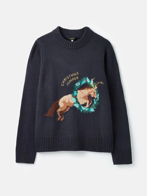 Navy Intarsia Christmas Jumper 6 Navy Intarsia Christmas Jumper - Image 6