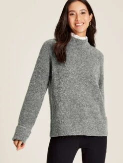 Grey Bouclé Knit Jumper -Clothing Store 833585s3