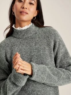 Grey Bouclé Knit Jumper -Clothing Store 833585s5