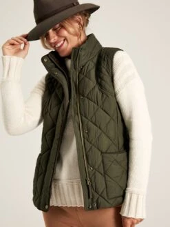 Green Showerproof Quilted Gilet