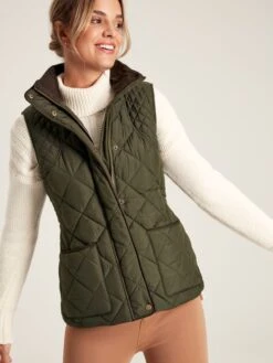 Green Showerproof Quilted Gilet -Clothing Store 837850s4