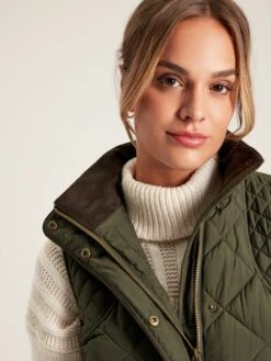 Green Showerproof Quilted Gilet -Clothing Store 837850s5