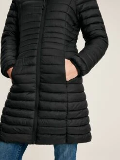 Black Showerproof Long Packable Jacket -Clothing Store 847289s4