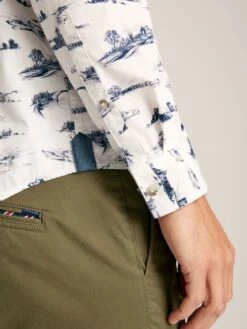 White Print Classic Fit Printed Shirt -Clothing Store 887661s6