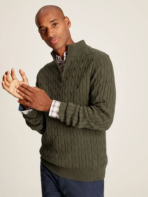 Green Quarter Zip Jumper 1 Green Quarter Zip Jumper