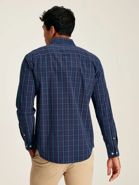 Abbott Navy Blue Long Sleeve Classic Fit Poplin Shirt 2 Abbott Navy Blue Long Sleeve Classic Fit Poplin Shirt - Image 2