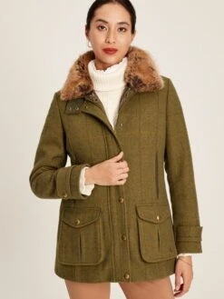 Green Tweed Jacket With Removable Gilet