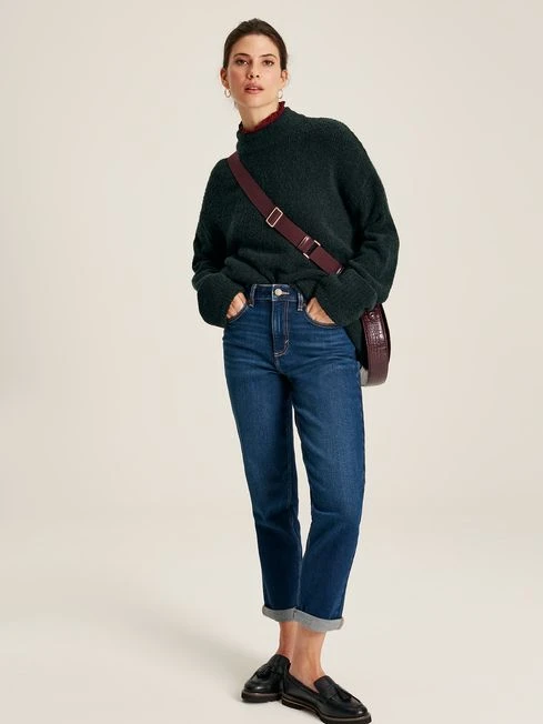 Dark Green Bouclé Knit Jumper 2 Dark Green Bouclé Knit Jumper - Image 2