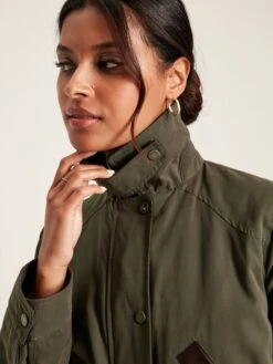 Dark Green Showerproof Quilted Wax Jacket -Clothing Store 991527s4